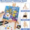 52Pcs Painting Supplies Kit with 2 Beechwood Easel, 2 Set 12 Acrylic Paints, 20 Brushes, 4 Canvases